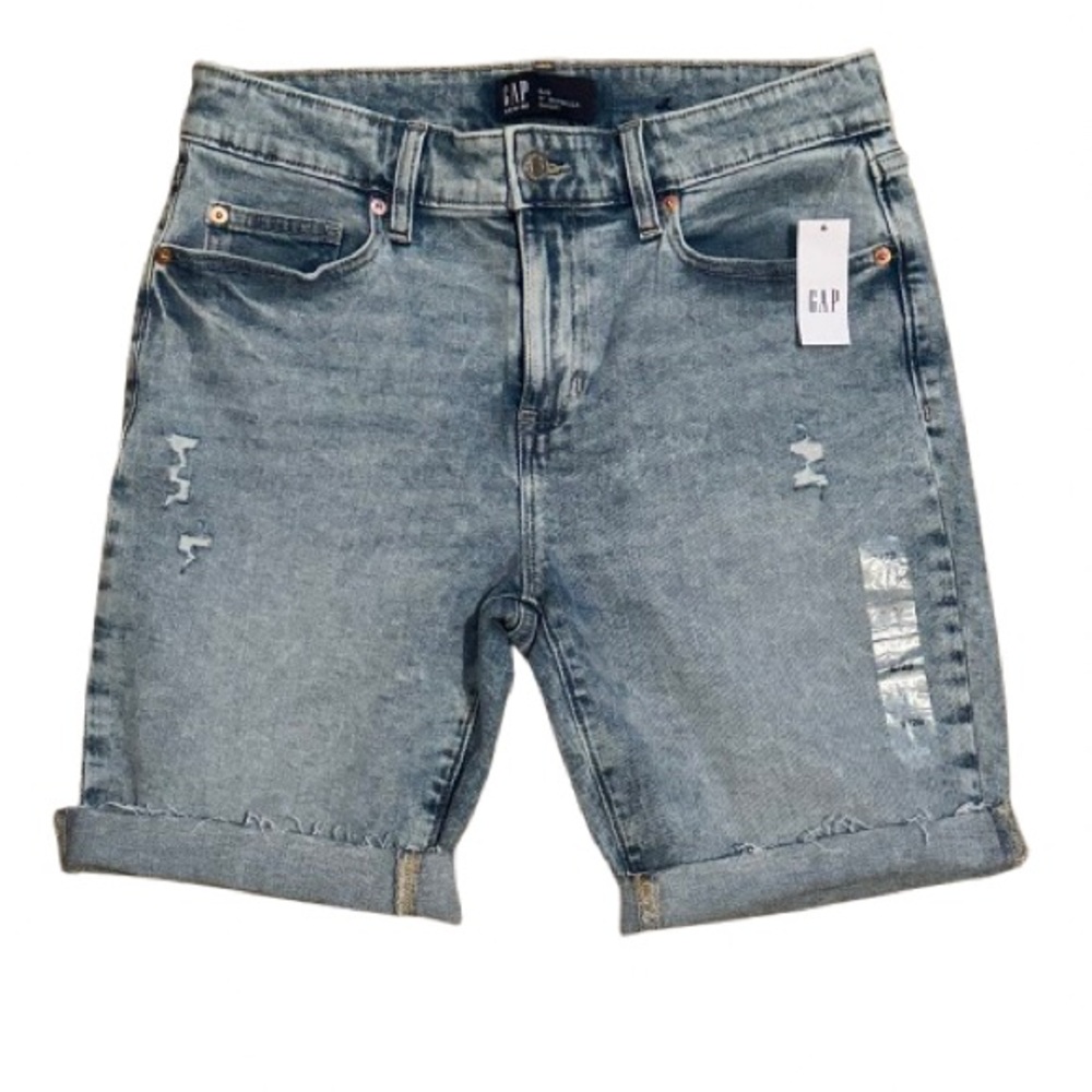 GAP Women's Faded Blue Denim Bermudas